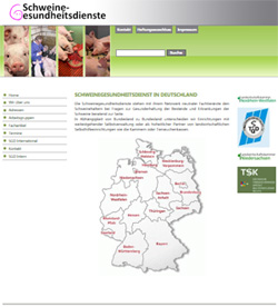 Die Schweinegesundheitsdienste bieten Informationen auf einer gemeinsamen Webseite an.